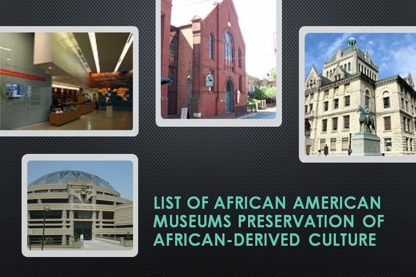 List of African American Museums Preservation of African-derived Culture
